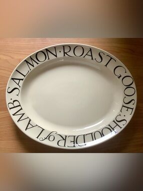 Rare EMMA BRIDGEWATER Black Toast &Marmalade 17” Platter Lamb~Salmon~Roast Goose